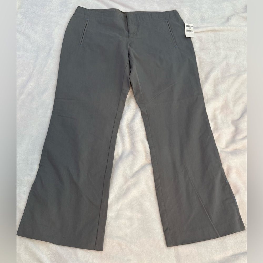 NWT Vintage Old Navy Charcoal Gray Chinos with Blue Stitching Accents